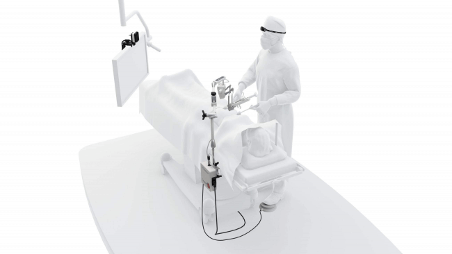 Surgeon with Robotic Motion Control Components Highlighted