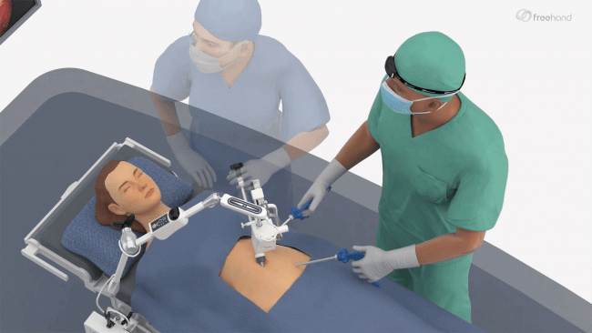 2-increase-your-control.png Operating room with transparent surgeon assistant and surgical robot